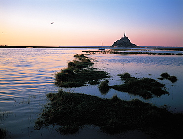 Mt St Michel Bay At Dusk, Normandy, France