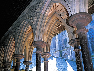 Mt St Michel, Cloister, Normandy, France