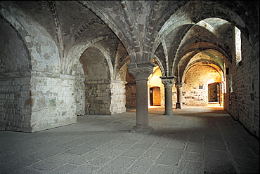 Mt St Michel, Vaulted Room, Normandy, France