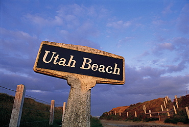 Road Sign To Utah Beach, Normandy, France