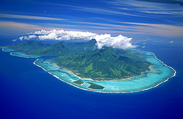 Ariel Shot Of Island, Polynesia