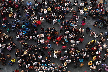 Noon Spectators At Astronomical Clock, Prague, Czech Republic