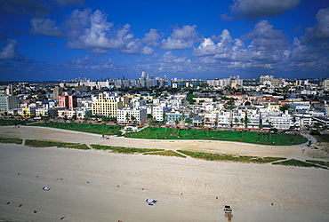 Aerial View Of Coastline And Beaches, Miami Beach, Florida, Usa