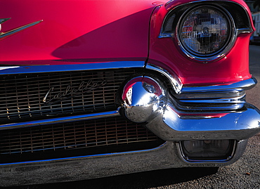 Close Up Of Sixties Cadillac, Miami, Florida, Usa