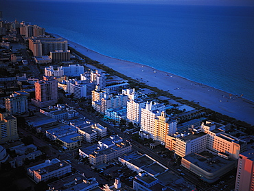 Aerial Of Coastline, Miami Beach, Florida, Usa