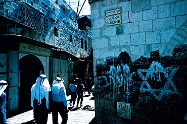 Street And Palestinians, Jerusalem East, Israel