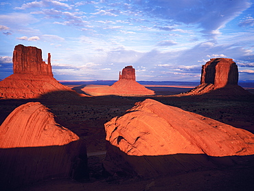 Usa, Utah, Monument Valley Landscape At Dusk