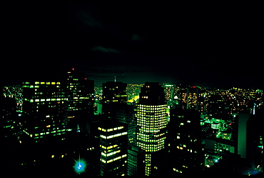 Overhead View Of Downtown At Night, San Francisco, Usa