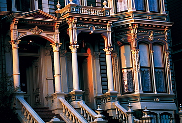 San Francisco, California, Victorian Houses Porches, Usa