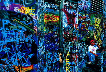 Grafittis On A Wall, San Francisco, California, Usa