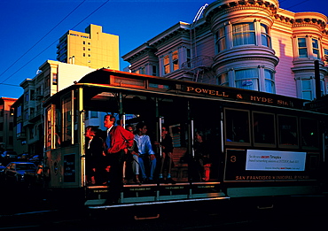 Cable-Car At Dusk On Mason Street, San Francisco, California, Usa