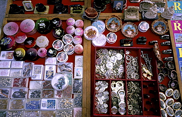 Italy, Rome, Vatican, Selling Pilgrimages Artifacts And Souvenirs In Street Stand