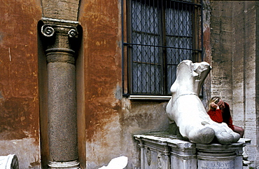 Italy, Rome, Campidoglio (Capitol), Museodei Conservatori, Foot Of The Huge Constantine Statue