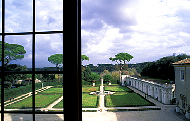 Italy, Rome, Villa Medicis (French Property), The Gardens Seen From A Window