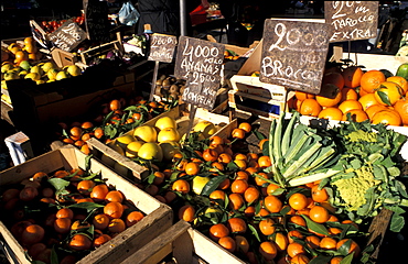 Italy, Rome, Campo Dei Fiori, The Morning Market, Vegetables And Fruits Stall