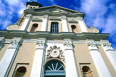 France, Corsica, Castaniccia, Piedicroce, Baroque Church Facade