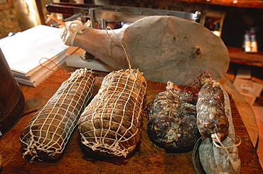 France, Corsica, South, Eviza Village, Charcuterie Made Of Local Pigs