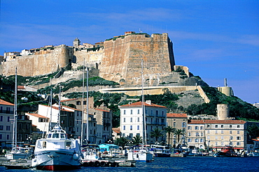 France, Corsica, South, Bonifacio, The Harbour And Citadel