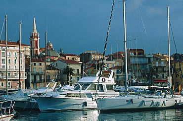 France, Corsica, Balagne, Calvi, Sea Front On The Marina, Yachts At Fore