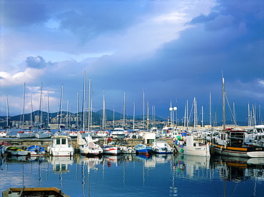 France, Corsica, South, Ajaccio, The Harbour And Marina, Yachts At Quay