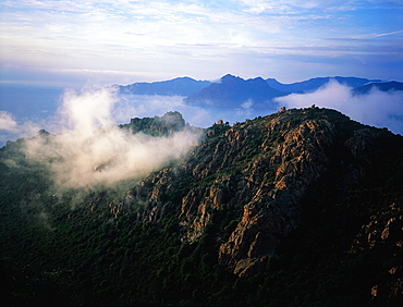 France, Corsica, South, Piana Vicinity, Porto Golf, Overview On The Misty Calanche Rocks