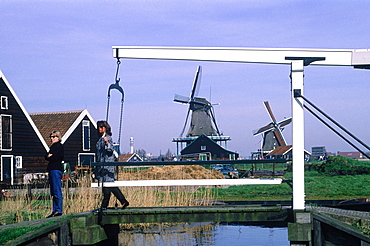 Netherlands, Country, Zaandam, Xvii Th Century Wooden Windmills