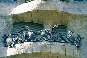 Spain, Catalonia, Barcelona, La Pedrera (Casa Mila) Built By Gaudi, Cast Iron Balcony