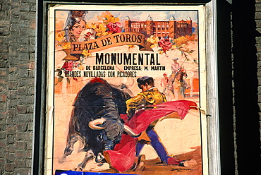 Spain, Catalonia, Barcelona, Plaza De Toros El Monumental, Ad For Next Corrida