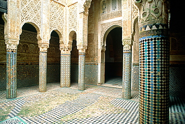 Morocco, Rabat Sale, Xivth Century Medersa (Koranic School), The Yard