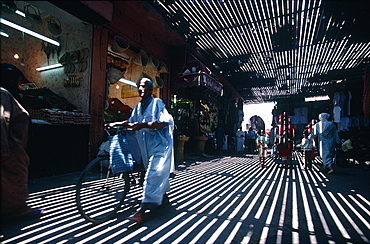 Morocco, Marrakech, Medina, The Dattes Souks With Sun Protection