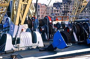 Netherlands, Rotterdam, The Harbour, Maritime Museum, Detail Of Cranes