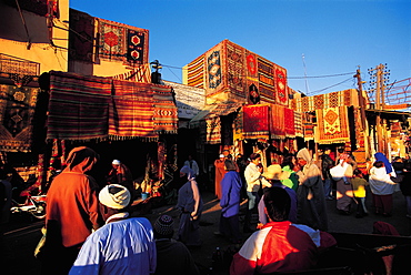 Morocco, Marrakech, The Souks (Traditional Markets In Medina), The Carpets Souks At Dusk