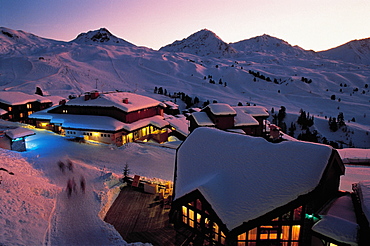 France, Alps, La Plagne At Dusk