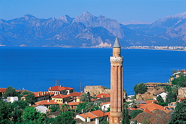 Turkey, Antalya, Coastline & Minaret