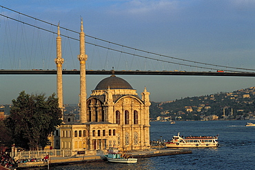 Turkey, Istanbul, Mosque & Bridge On Bosphorus