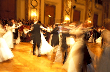 Austria, Vienna, Lawyers Ball In Hofburg, Blurred Waltzers.