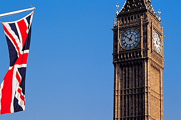 UK, London, Union Jack & Big Ben