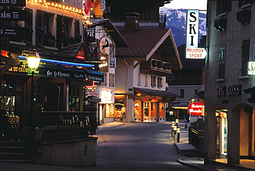 France, Alps, Meg_Ve Street At Dusk