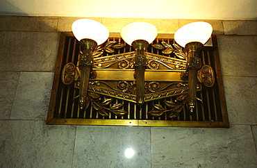 Russia, Saint Petersburg, Underground Subway, Detail Of Bronze Lights 