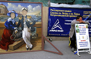 Russia, Saint Petersburg, A Public Photographer With His Material In Peter And Paul Fortress 