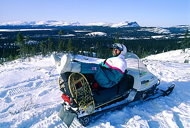 Canada, Quebec In Winter, Mounts Otish, Snowmobile Raid, Relaxing 