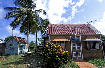 Caribbean, West Indies, Barbados, Chattel House (Small Movable Wooden Home Often Colored)