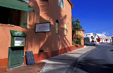 Caribbean, West Indies, Barbados, Bridgetown Street, Rum Shop At Rear