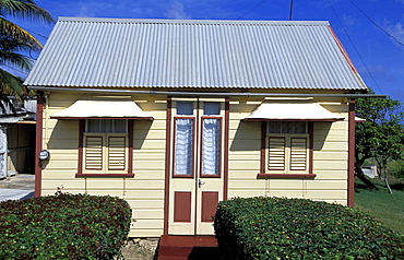 Caribbean, West Indies, Barbados, Chattel House (Small Movable Wooden Home Often Colored)