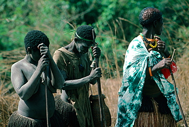 Africa, Guinea Bissau, Bijagos Islands, Bijago Women Mourning After A Burial Ceremony