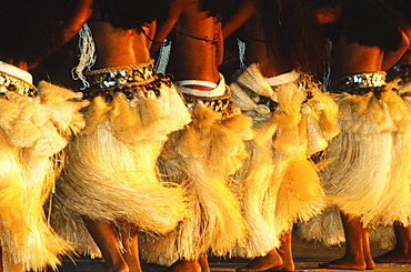 French Polynesia, The Leeward Islands (Iles Sous-Le-Vent), Bora-Bora Island, Folkloric Dances Performed For Heiva Festival In July