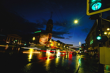 Russia, St-Petersburg, Newsky Prospekt At Night A Rainy Day