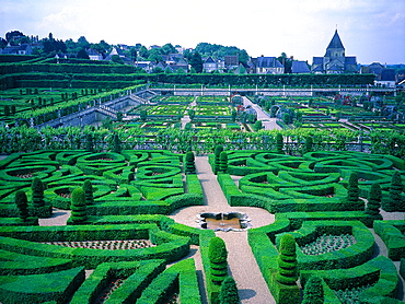 France, To Uraine Val-De-Loire, In Dre-Et-Loire, Villandry Castle, The Famous Classical Gardens A La Francaise