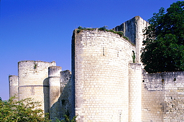 France, To Uraine Val-De-Loire, In Dre-Et-Loire, Loches, The Medieval Castle Ruins, View On The Ramparts And Donjon At Back