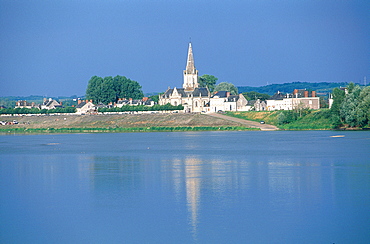 France, To Uraine Val-De-Loire, In Dre-Et-Loire, The River Loire At Brehemont, View From The North Bank